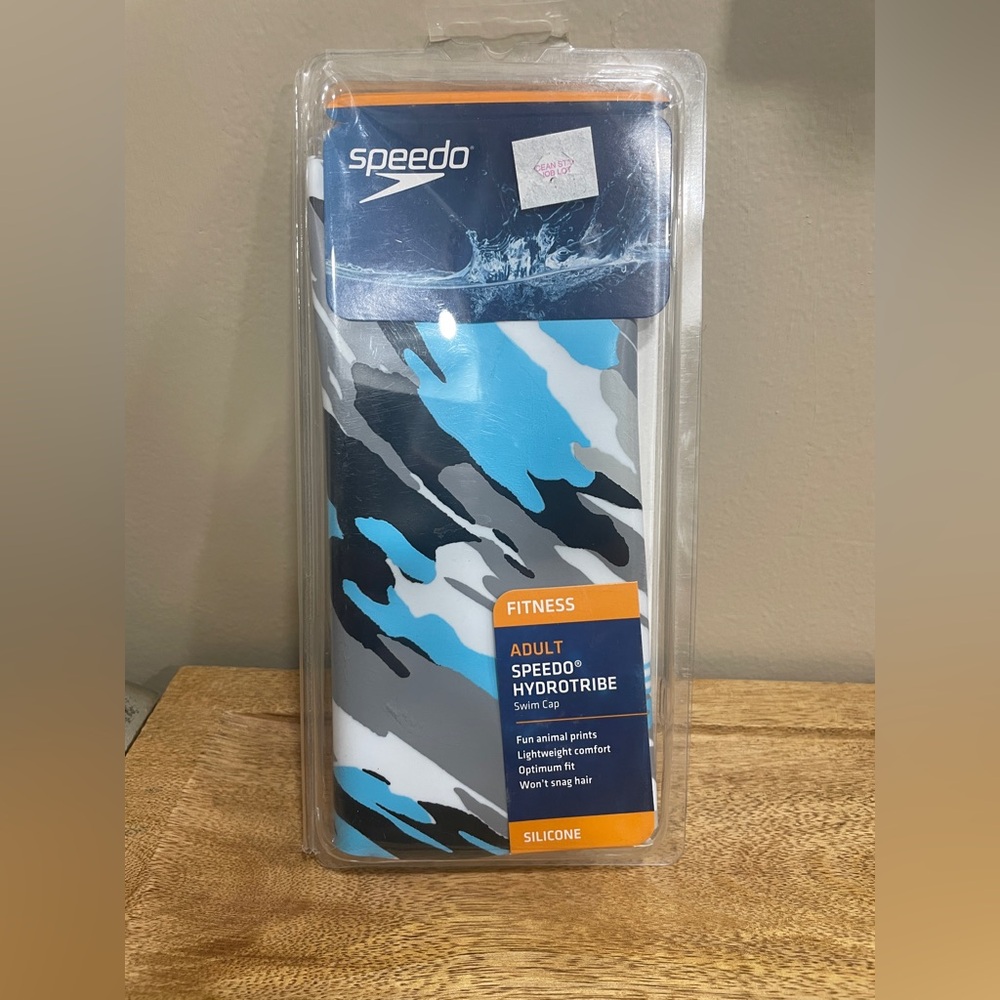 Speedo HydroTribe Silicone Swim Cap NIB SZ Adult unisex
